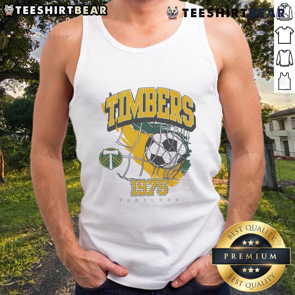 Official 1975 Portland Timbers Swagger Tank Top featuring vintage design and team logo, perfect for fans and collectors.