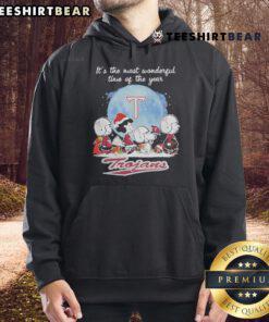 Official Troy Trojans Christmas hoodie featuring Peanut characters, perfect for celebrating the holiday season in style.