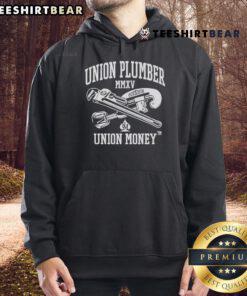 Official Union Plumber hoodie featuring a bold design, perfect for showing union pride and staying warm on the job.