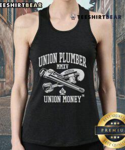 Official Union Plumber Union Money Tank Top featuring bold graphics for plumbers and union supporters.
