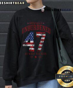 Officially Unburdened by What Has Been Trump Victory Sweatshirt in stylish design, perfect for political statement wear.
