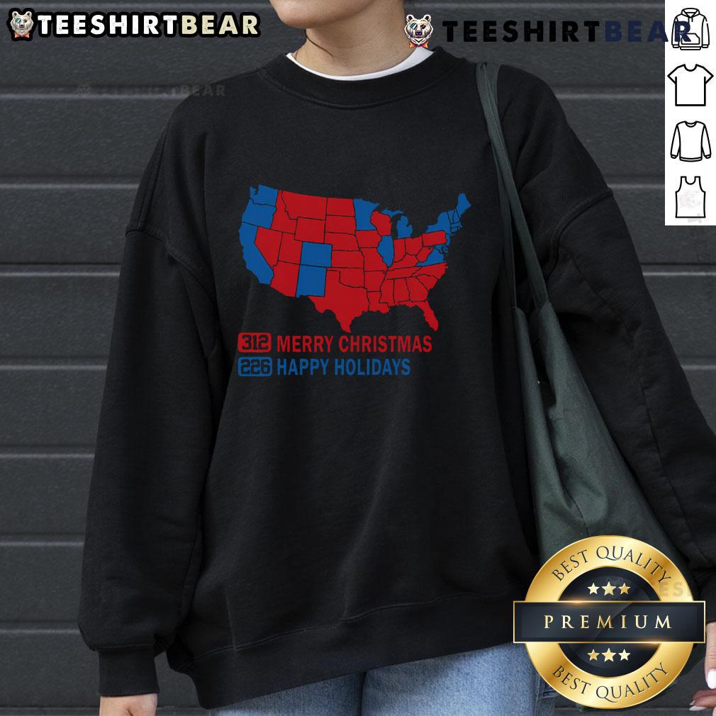 Premium 2024 Electoral Map Merry Christmas Trump Landslide Holiday Sweatshirt design featuring festive graphics and bold colors.