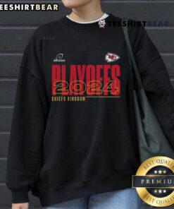 Premium Kansas City Chiefs 2024 NFL Playoffs sweatshirt in red, featuring team logo and stylish design for fans.