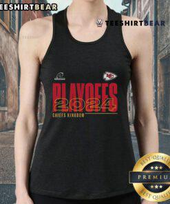 Premium Kansas City Chiefs 2024 NFL Playoffs tank top featuring bold team logo and stylish design for fans.