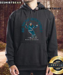 Alt Text: Premium Macklin Celebrini Are You Not Entertained? hoodie in stylish black, perfect for casual wear and fans.