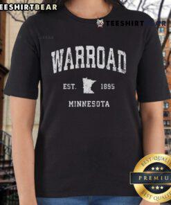 Premium Warroad Minnesota vintage athletic sports ladies tee featuring a stylish design and comfortable fit.
