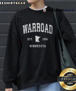 Premium Warroad Minnesota vintage athletic sports sweatshirt, showcasing classic design and cozy style for sports lovers.