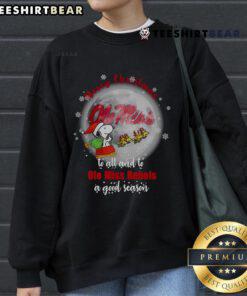 Santa Snoopy Merry Christmas sweatshirt for Ole Miss Rebels fans, perfect for celebrating the season in style.