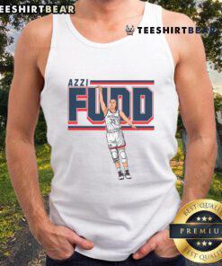 Top Azzi Fudd basketball player wearing a stylish tank top, showcasing team spirit and athletic style on the court.