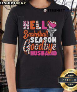 Top Basketball Husband Wife Tee for Ladies celebrating the start of basketball season with stylish design.