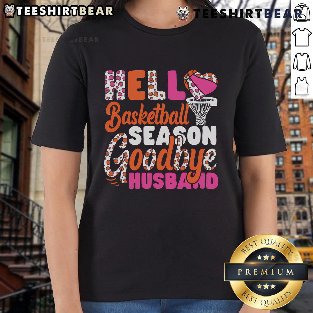 Top Basketball Husband Wife Tee for Ladies celebrating the start of basketball season with stylish design.