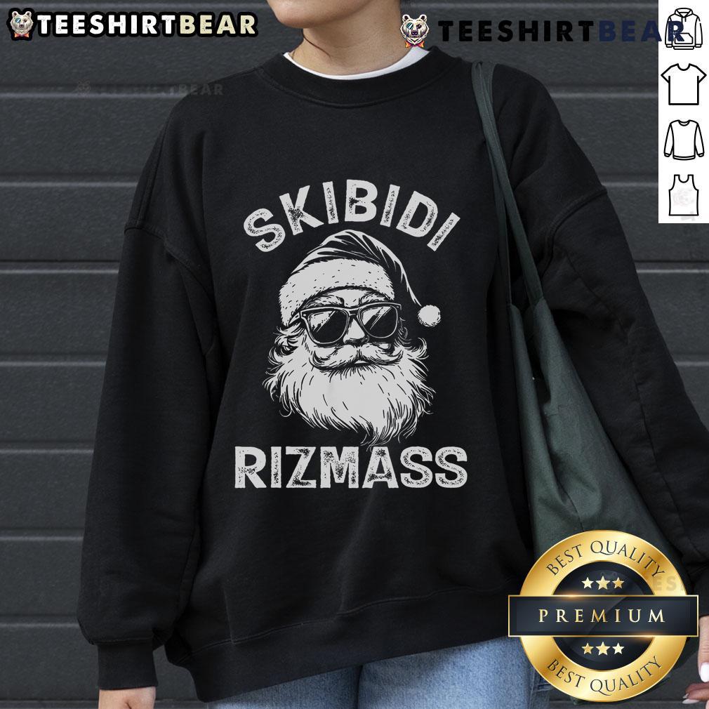 Alt Text: Cozy 'Top Christmas Rizz Santa Claus Charisma Sweatshirt' featuring a festive Santa design perfect for holiday cheer.