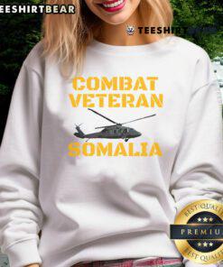 Top Combat Veteran Mogadishu Somalia Operation Restore Hope sweatshirt featuring military-themed design and bold graphics.