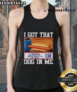 Funny 'I Got That Dog In Me' hotdog meme tank top design, perfect for viral trends and casual wear.