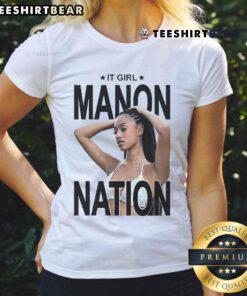 Stylish Manon Nation Top-It Girl ladies' tee featuring a trendy design, perfect for casual wear and fashion-forward outfits.