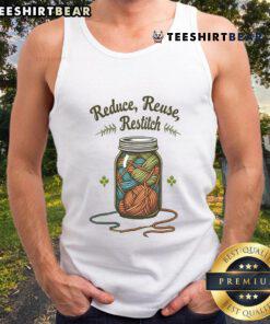 Eco-friendly Mason jar tank top, showcasing a stylish design emphasizing reduce, reuse, and restitch principles.
