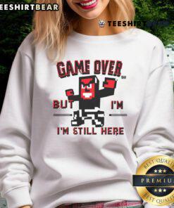 Retro vintage 'Game Over' sweatshirt for indie gamers, featuring 80s design and vibrant colors, perfect for gaming enthusiasts.