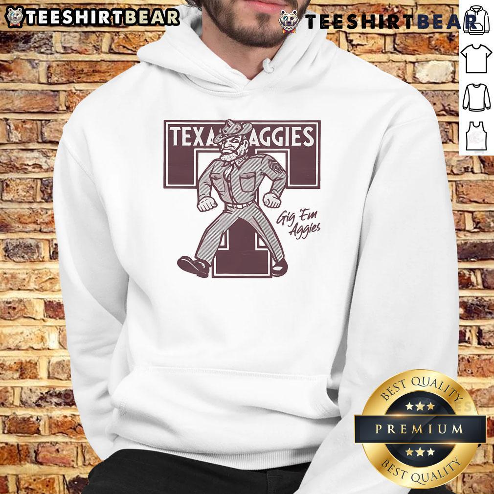 Cozy Top Texas A&M Aggies monogram hoodie featuring the iconic Aggies logo and stylish design for fans.