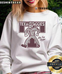 Cozy Top Texas A&M Aggies monogram sweatshirt featuring the iconic school logo, perfect for fans and students.