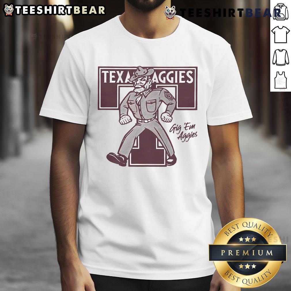 Top Texas A&M Aggies Monogram T-Shirt featuring a stylish design and the iconic Aggies logo in maroon and white.