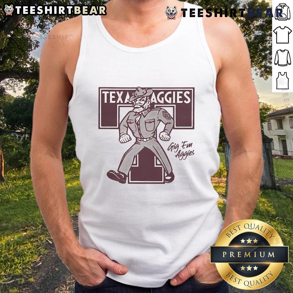 Top Texas A&M Aggies monogram tank top in maroon, perfect for game day and summer outings.