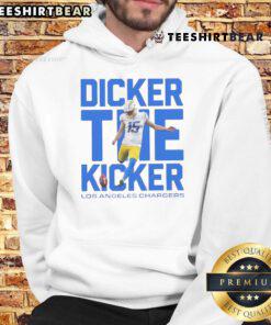 Awesome Dicker The Kicker Los Angeles Chargers hoodie featuring vibrant team colors and stylish design for fans.