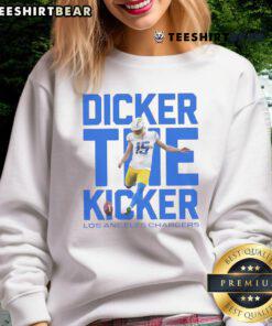 Awesome Dicker The Kicker Los Angeles Chargers sweatshirt featuring bold team colors and logo for fans.