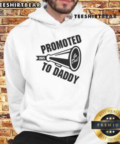 Awesome Promoted to Daddy 2025 hoodie in navy blue, perfect gift for new fathers celebrating their exciting journey.