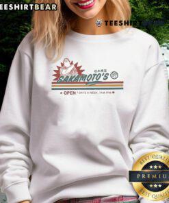 Awesome Sakamoto's open 7 days a week sweatshirt featuring a stylish design perfect for casual wear.