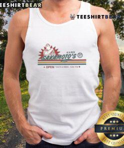 Awesome Sakamoto's Open 7 Days a Week tank top featuring a vibrant design, perfect for casual wear and summer outings.
