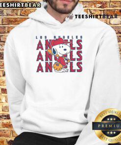 Awesome Snoopy Los Angeles Angels hoodie featuring vibrant graphics of Snoopy and the Angels logo, perfect for fans.
