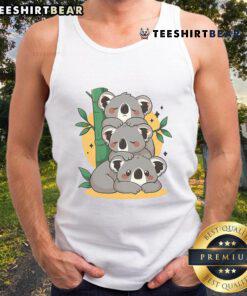 Cute koala stack sleeping tank top featuring adorable koalas in a cozy design, perfect for casual wear.