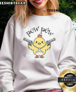 Cute Pew Pew Chick Sweatshirt featuring an adorable chick graphic, perfect for casual wear and animal lovers.