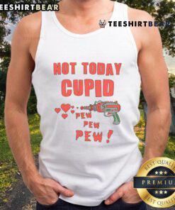 Funny Anti-Valentine's Day heart tank top with 'Not Today Cupid' design, perfect for celebrating singlehood in style.