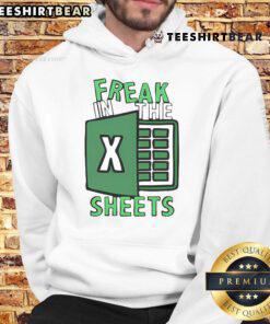 Funny Freak in the Sheets Excel Hoodie featuring playful design and comfortable fit for spreadsheet enthusiasts.