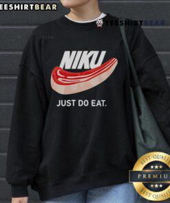 Funny Niku Just Do Eat Nike Logo Sweatshirt featuring a playful design and vibrant colors for casual wear.
