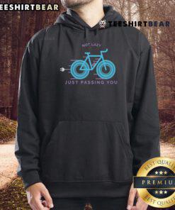 Funny 'Not Lazy, Just Passing You' hoodie design featuring playful text on a cozy sweatshirt in vibrant colors.