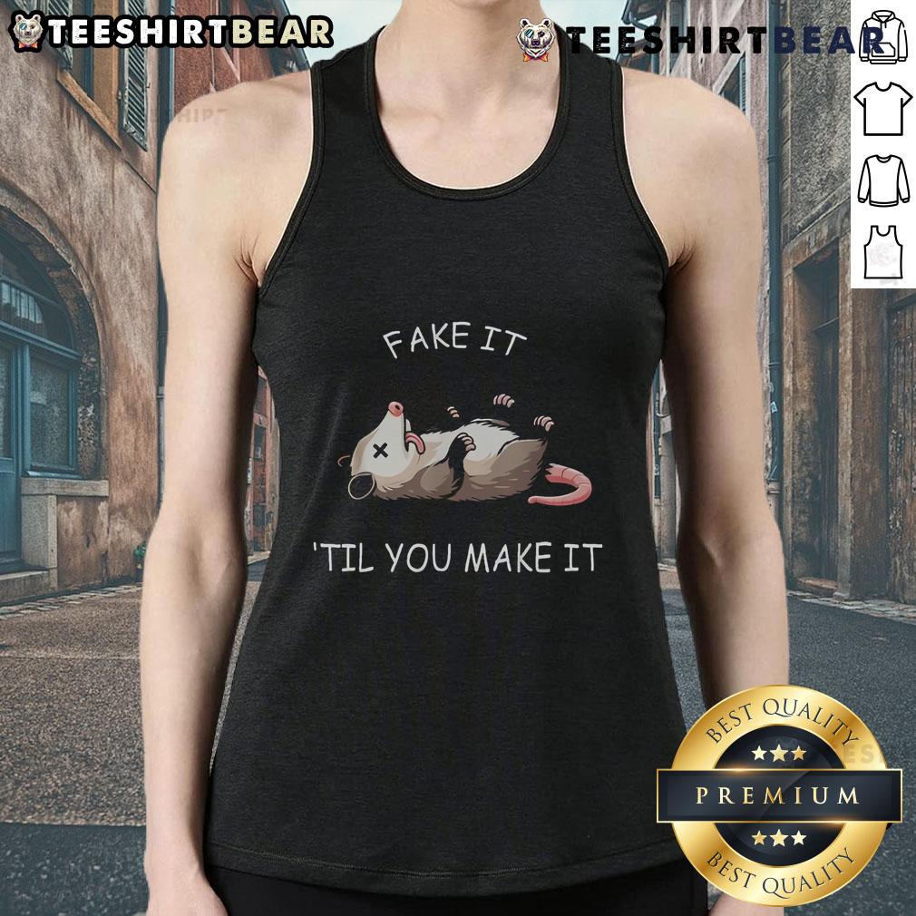 Funny opossum graphic on a cute animal lovers tank top, perfect for expressing humor and love for pets.