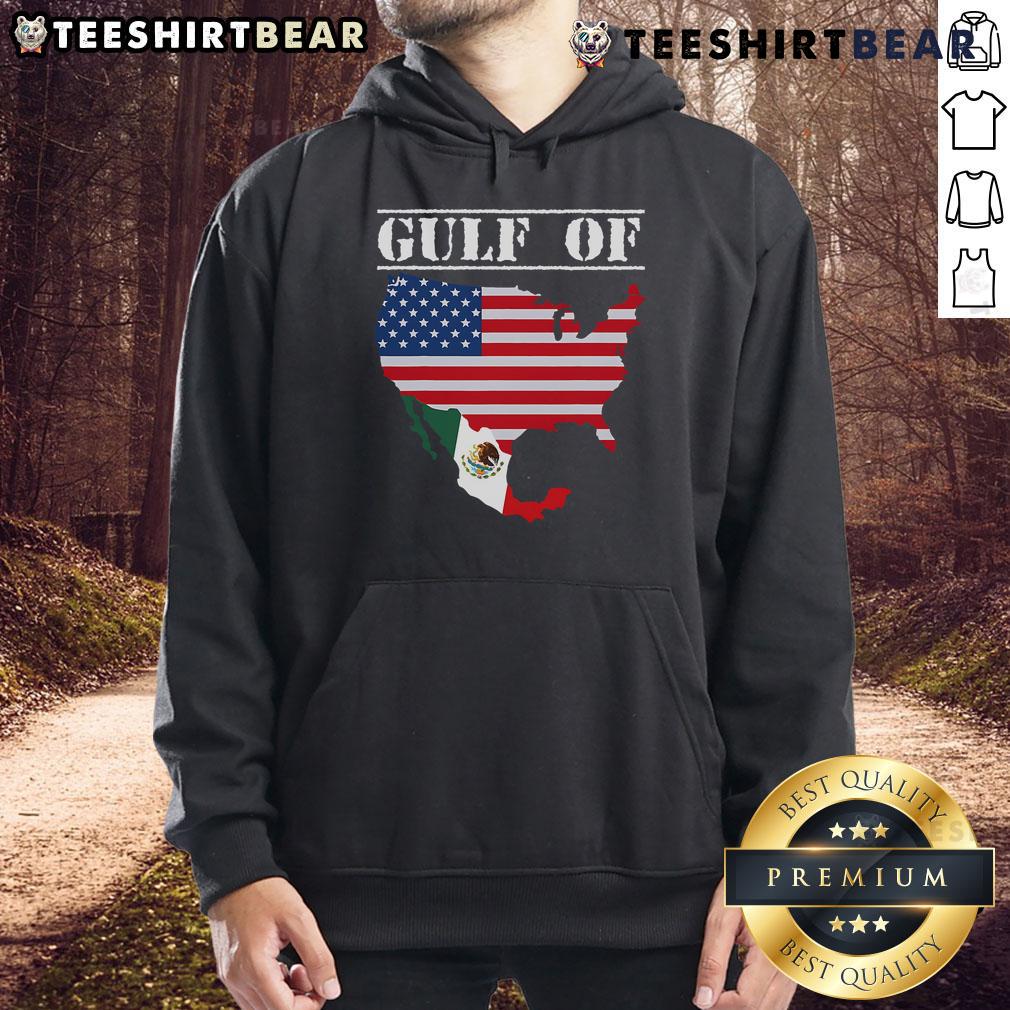 Alt Text: Funny Trump Gulf of United States of America flag retro hoodie showcasing vibrant design and unique style.