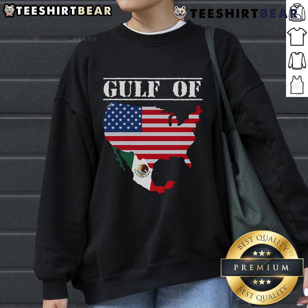 Funny Trump Gulf of United States of America flag retro sweatshirt design featuring vibrant colors and playful graphics.