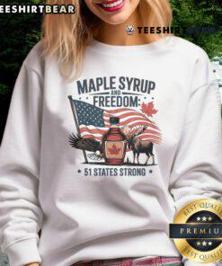 Funny Trump quote on Canada as the 51st state of USA sweatshirt design, perfect for political humor lovers.