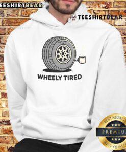 Funny Wheely Tired Hoodie featuring a playful design of a cartoon character in a cozy, vibrant sweatshirt.