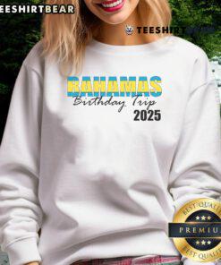 Good Bahamas Birthday Trip 2025 sweatshirt featuring vibrant colors and a tropical design, perfect for vacation memories.