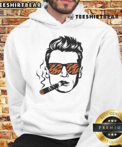 Joe Burrow in a stylish Cincinnati Bengals hoodie, showcasing team spirit and style, perfect for fans.