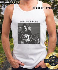 Good Ghost Face chilling in a stylish killing tank top, perfect for horror fans and casual wear.
