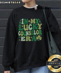 Good Groovy in Lucky School Counselor St. Patrick's Day Sweatshirt featuring vibrant green design and festive graphics.