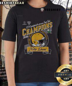 Good Nodame Bowl Champs 2025 Fighting Irish Sugar Ladies Tee featuring vibrant team colors and logo design.