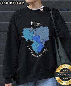 Cozy Good Pangea Continents Cuddling Sweatshirt featuring a playful design of continents hugging each other.