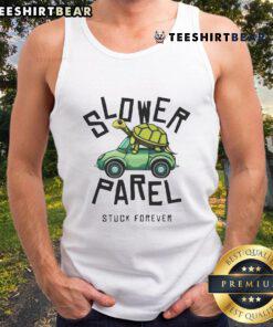 Model wearing Good Slower Parel Stuck Forever Tank Top, showcasing its stylish design and comfortable fit.