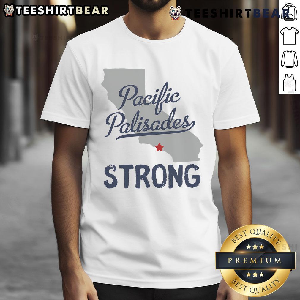 Vintage 'Good Support Pacific Palisades Strong' T-shirt showcasing California pride in a stylish design.
